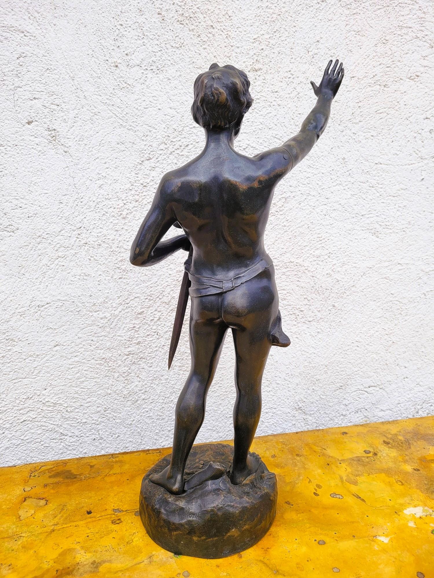 Napoleone III Ruffony, Il giuramento, scultura in bronzo firmata, fine XIX inizio XX secolo in vendita