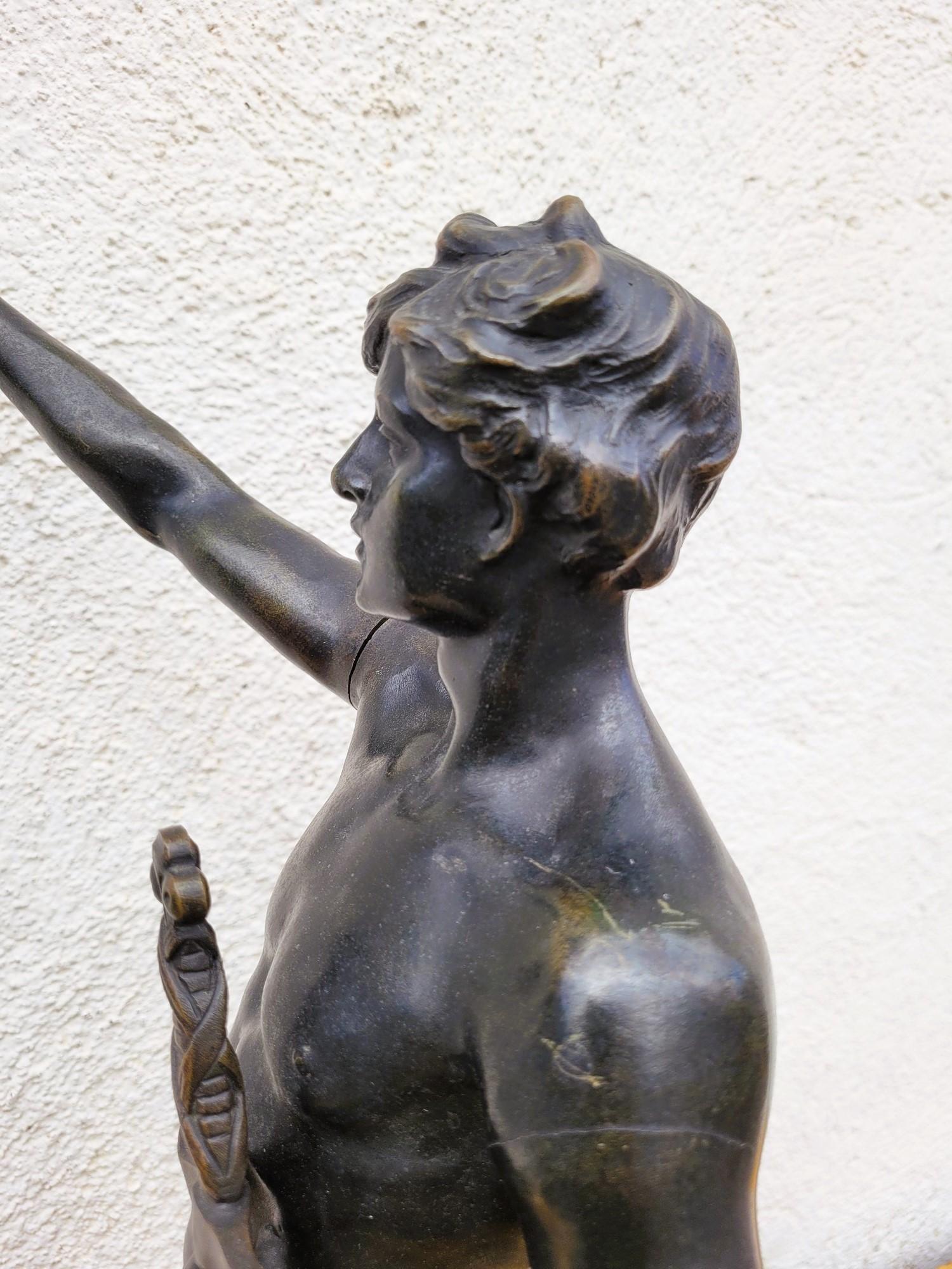 XIX secolo Ruffony, Il giuramento, scultura in bronzo firmata, fine XIX inizio XX secolo in vendita