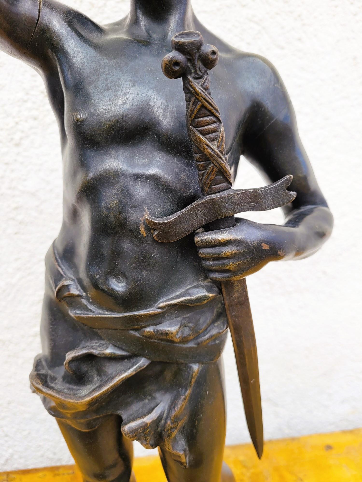 Ruffony, Il giuramento, scultura in bronzo firmata, fine XIX inizio XX secolo in vendita 1