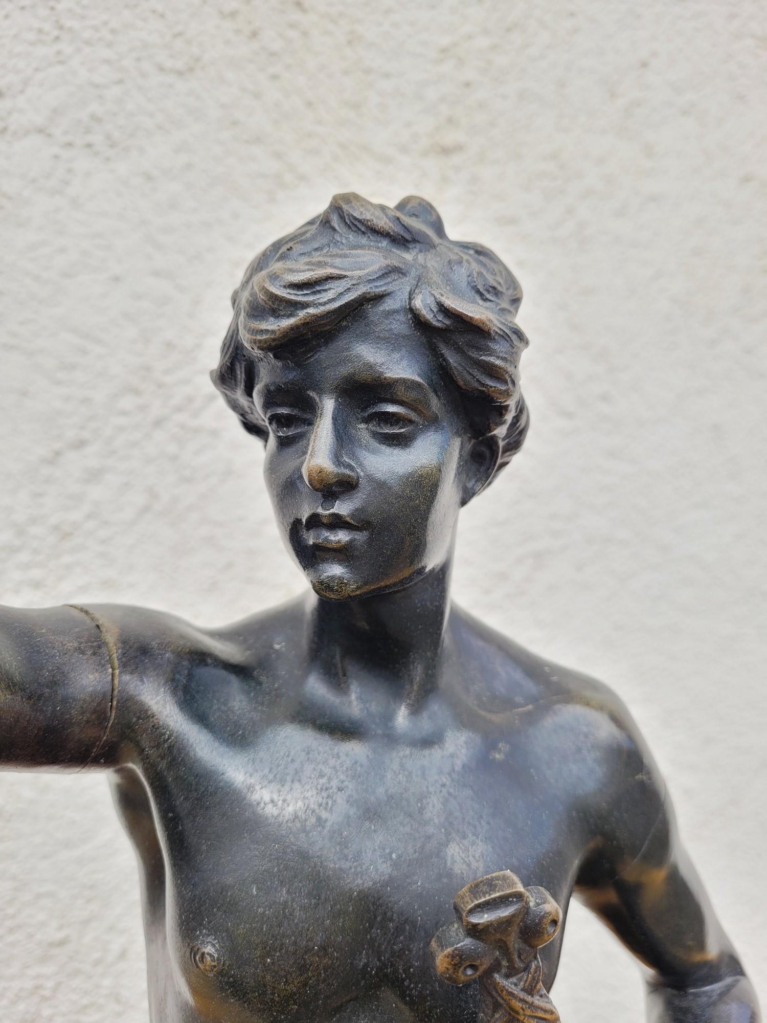 Ruffony, Il giuramento, scultura in bronzo firmata, fine XIX inizio XX secolo in vendita 2