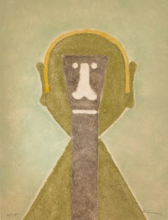 Rufino Tamayo - Cabeza en Amarillo, 1976 Signed Aquatint Etching 61/75- Abstract
