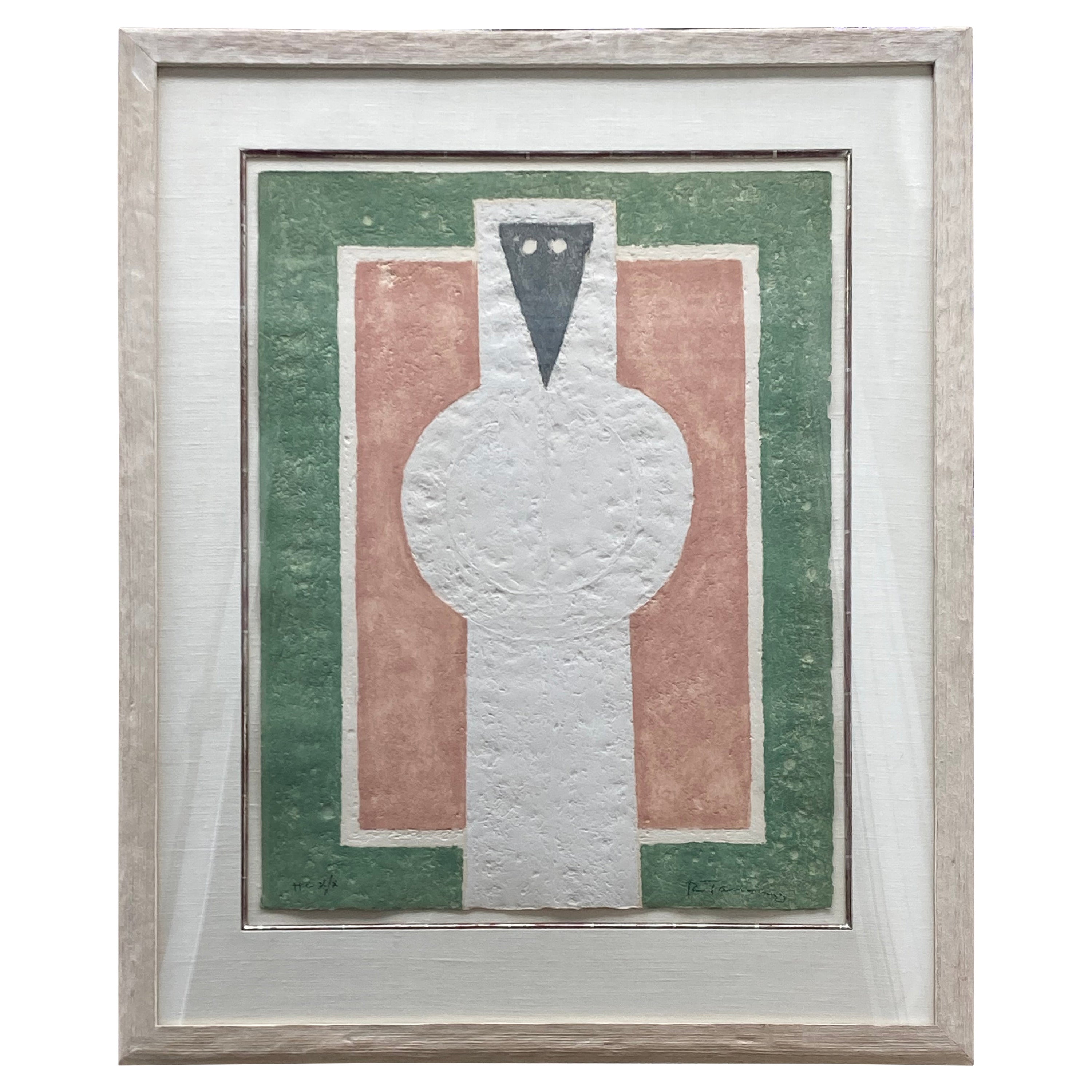 Rufino Tamayo, Embossed Etching, Mix, "Personaje Blanco" Signed, Numbered
