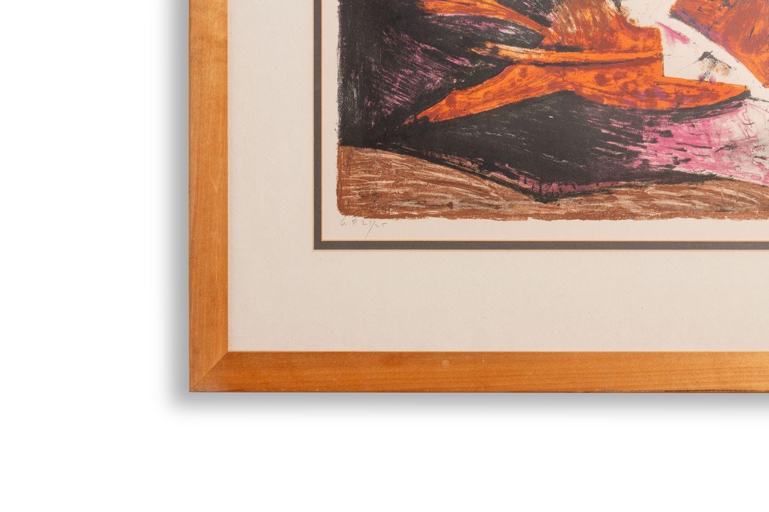 Mexicain Lithographie de Rufino Tamayo « Le cheval rouge de l'apocalypse », Mexique 1959