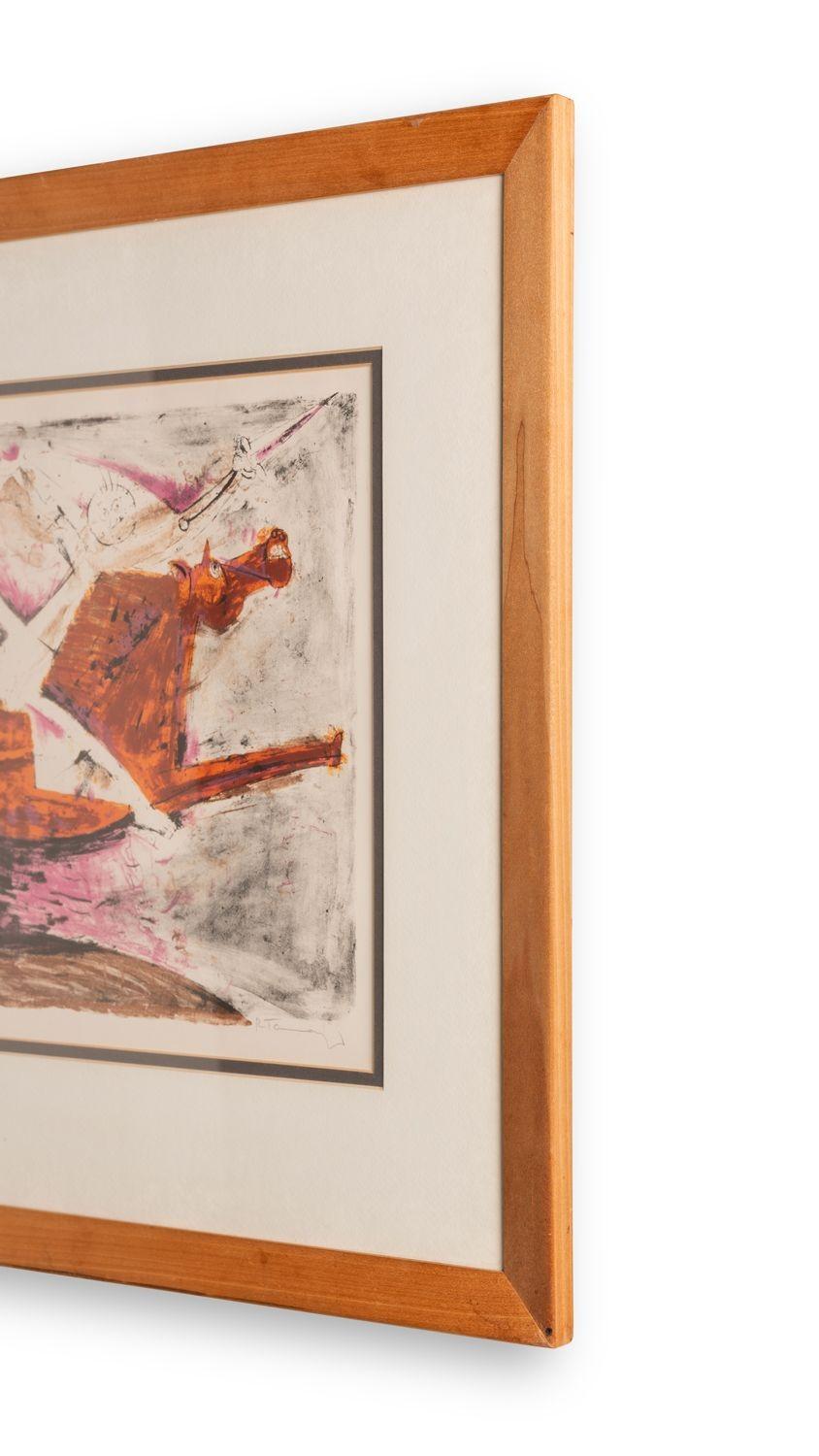 20ième siècle Lithographie de Rufino Tamayo « Le cheval rouge de l'apocalypse », Mexique 1959