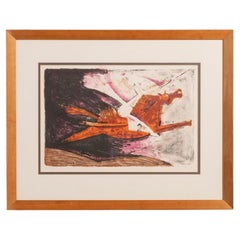 Lithographie de Rufino Tamayo « Le cheval rouge de l'apocalypse », Mexique 1959