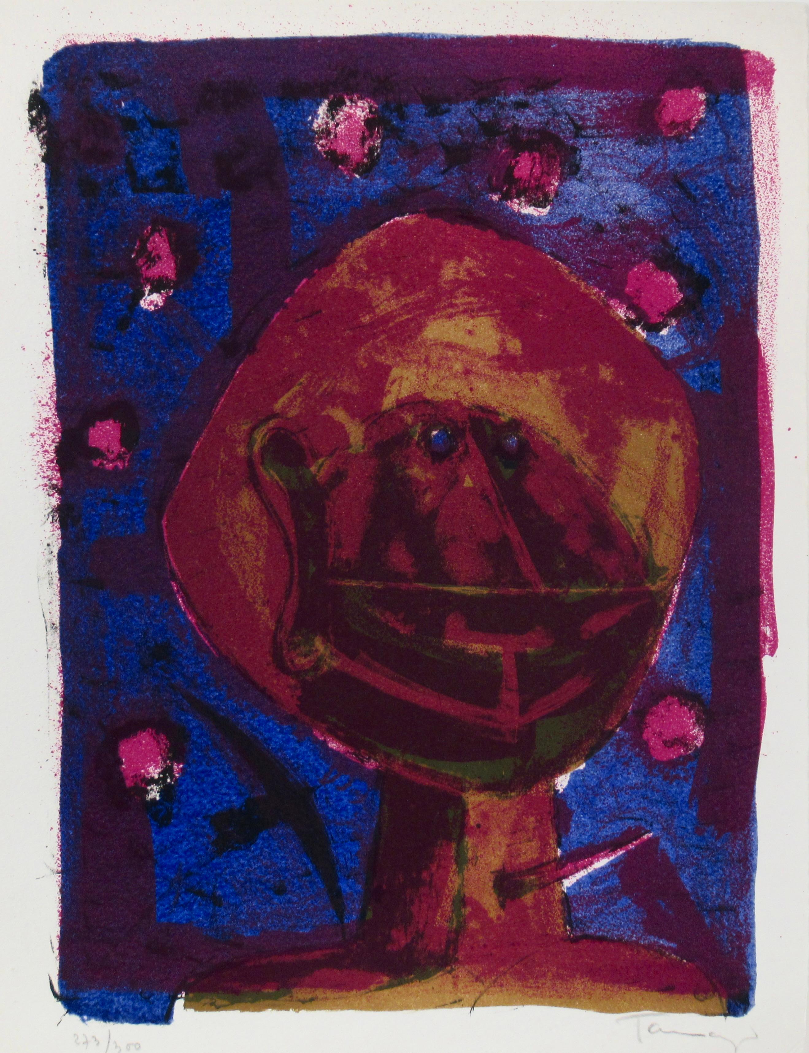 Rufino Tamayo Figurative Print - Cabeza con Pajaros