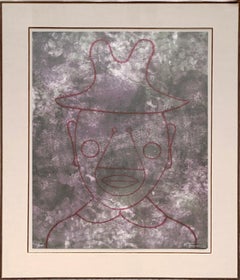 "Cabeza en Gris", Rufino Tamayo, Figurative Abstraction, Lithograph, 30x22 in.
