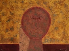Cabeza Sobre Fondo Verde, gravure surréaliste de Rufino Tamayo