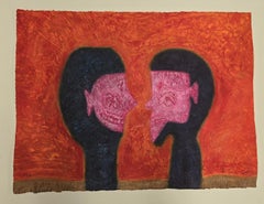 Dos Cabezas, Surrealistische Aquatinta-Radierung von Rufino Tamayo