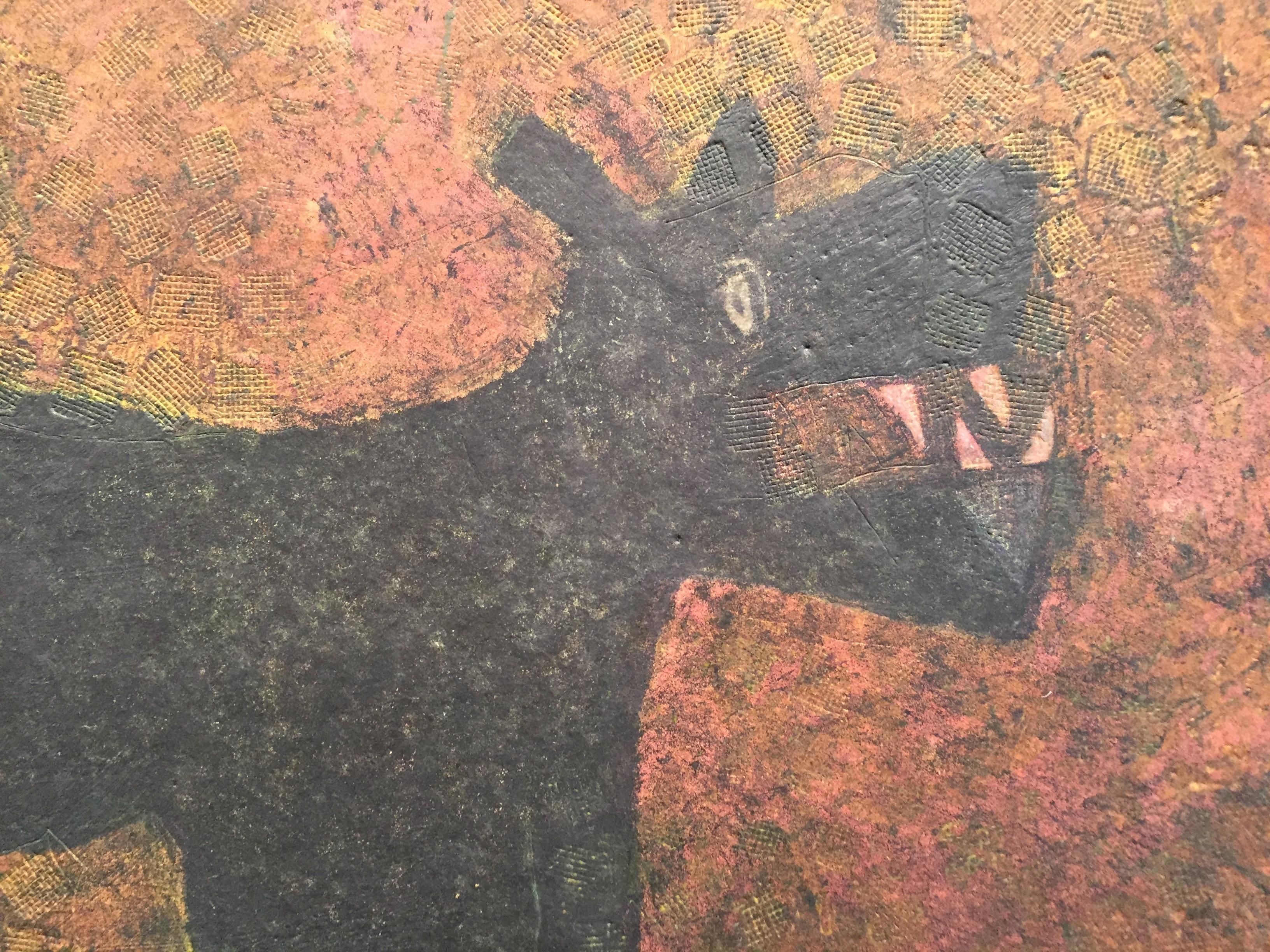 Dos Personajes Atacados por Perros - Expressionist Print by Rufino Tamayo