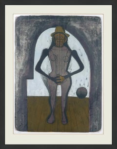 „Femme Au Collant Rose“, handsignierte Lithografie, Pereda 116, gerahmt, 1969