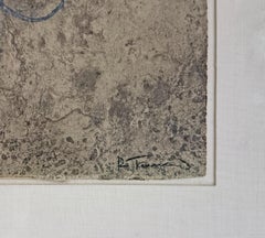 FIGURA DE HOMBRE EN AZUL CON FONDO GRIS