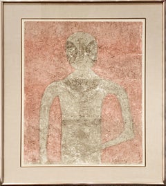 "Hombre Blanco", Rufino Tamayo, Figurative Abstraction, Lithograph, 30x22 in.