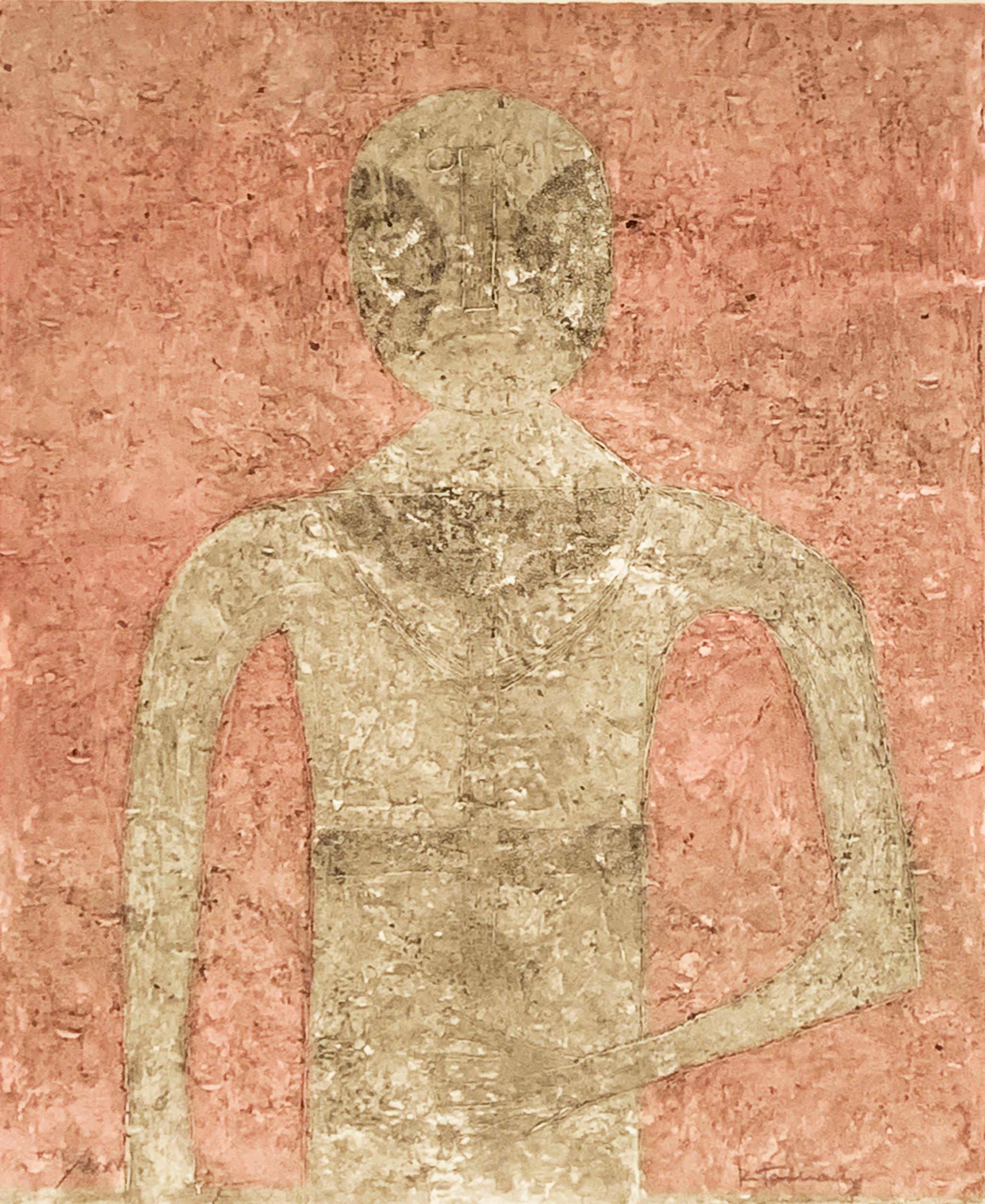 "Hombre Blanco", Rufino Tamayo, Figurative Abstraktion, Lithographie, 30x22 in.
