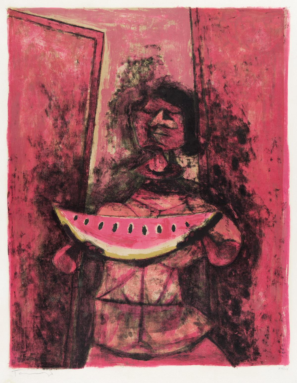 Rufino Tamayo Abstract Print - Mujer con Sandía