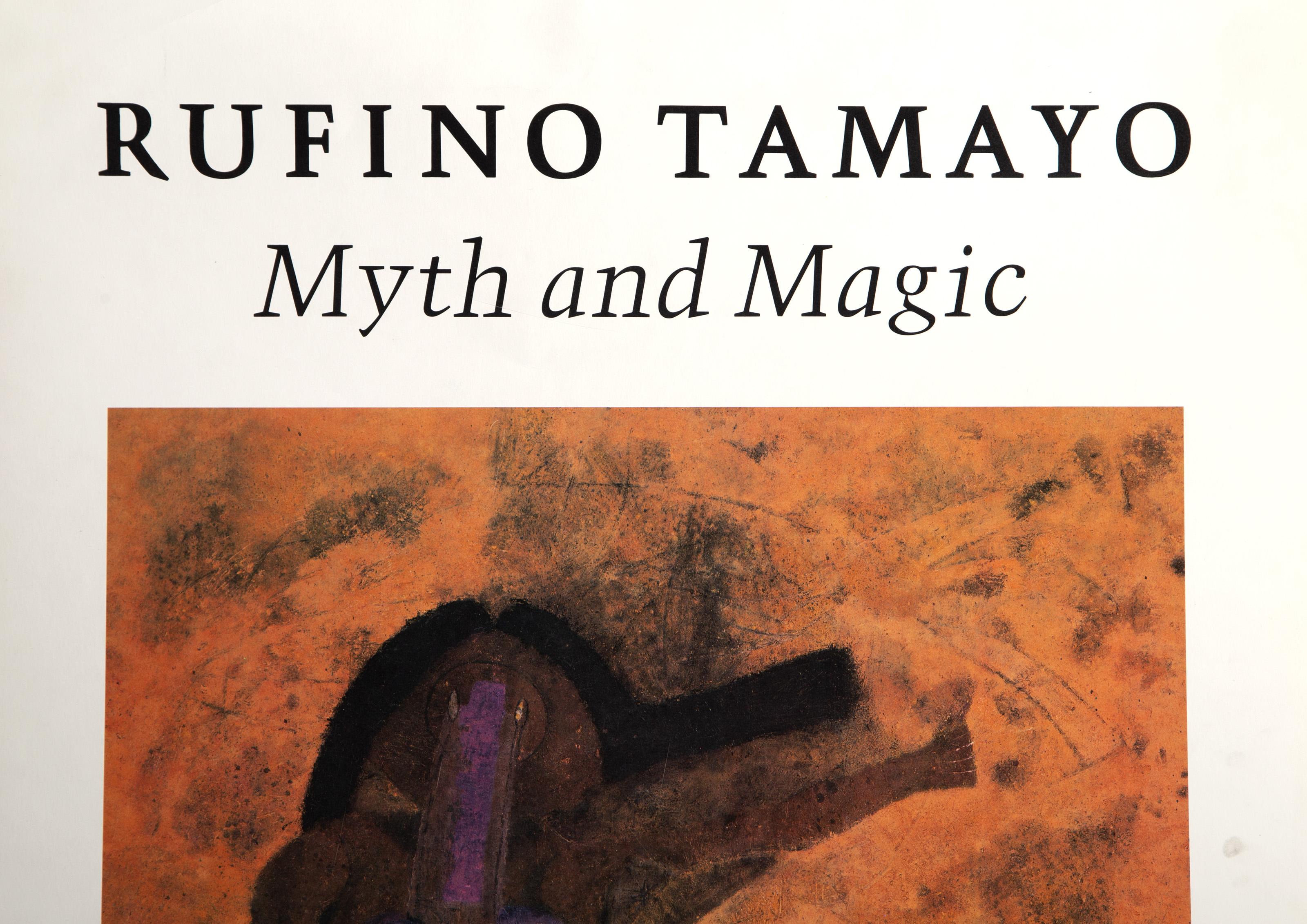 Poster per la mostra Mito e Magia, litografia moderna di Rufino Tamayo in vendita 1