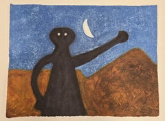 Nocturno, Surrealistische Aquatinta-Radierung von Rufino Tamayo