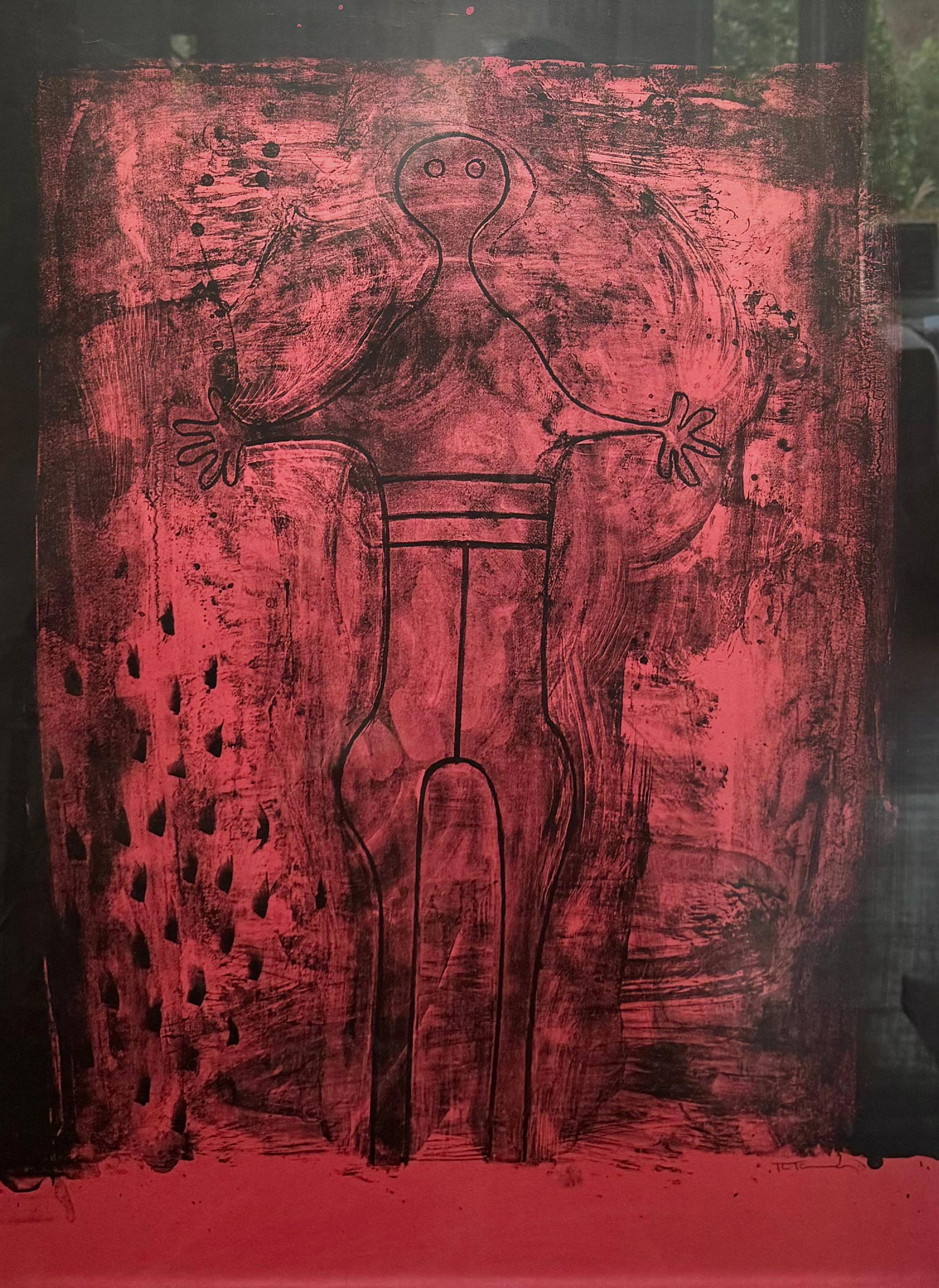 Litografia originale FIRMATA A PENNA Ed. 30/150 Affiche avant la lettre LAS MUJERAS - Print Espressionismo astratto di Rufino Tamayo