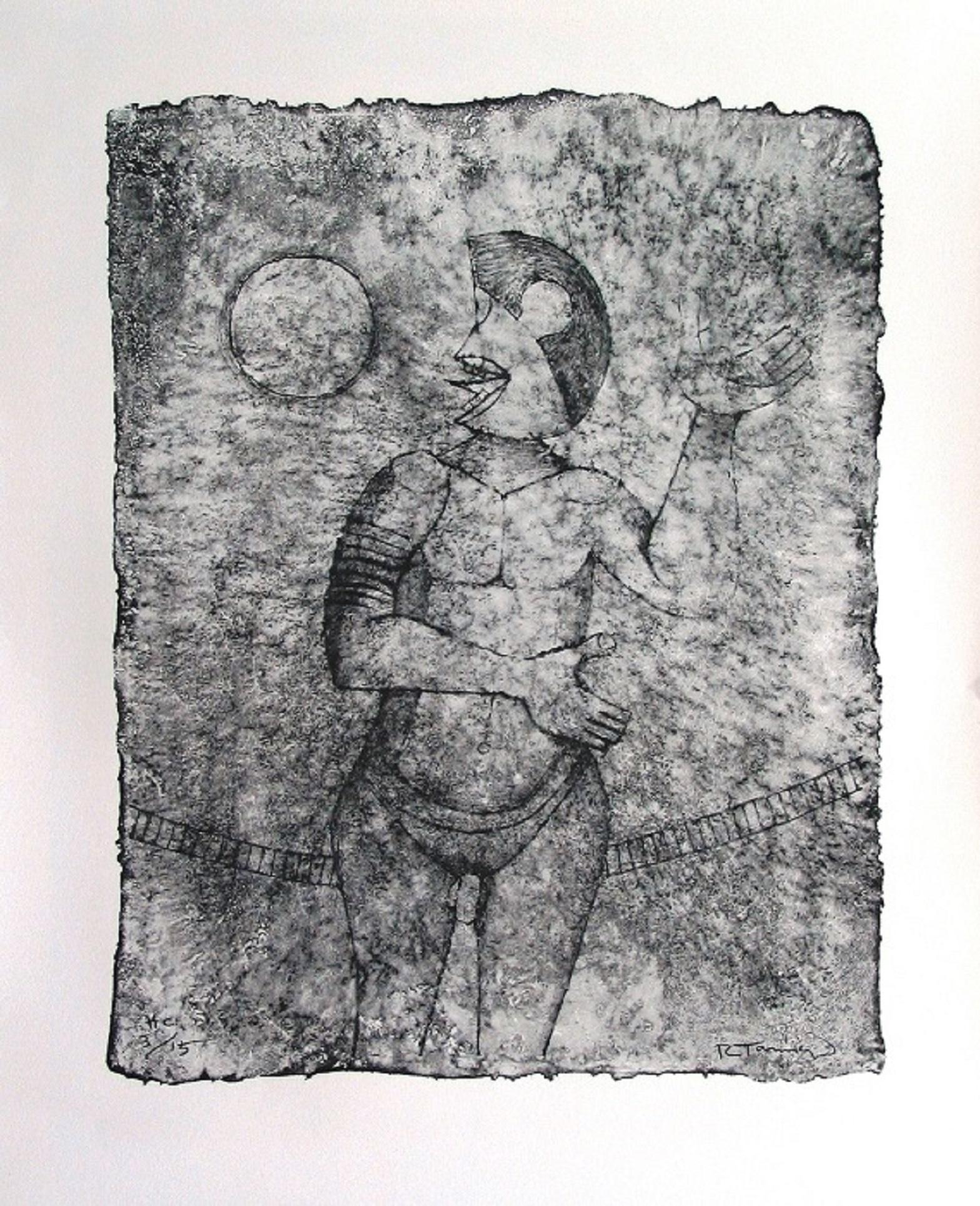 Mexican Artist ¨Luna Llena¨ signed limited edition original art print lithograph - Print by Rufino Tamayo