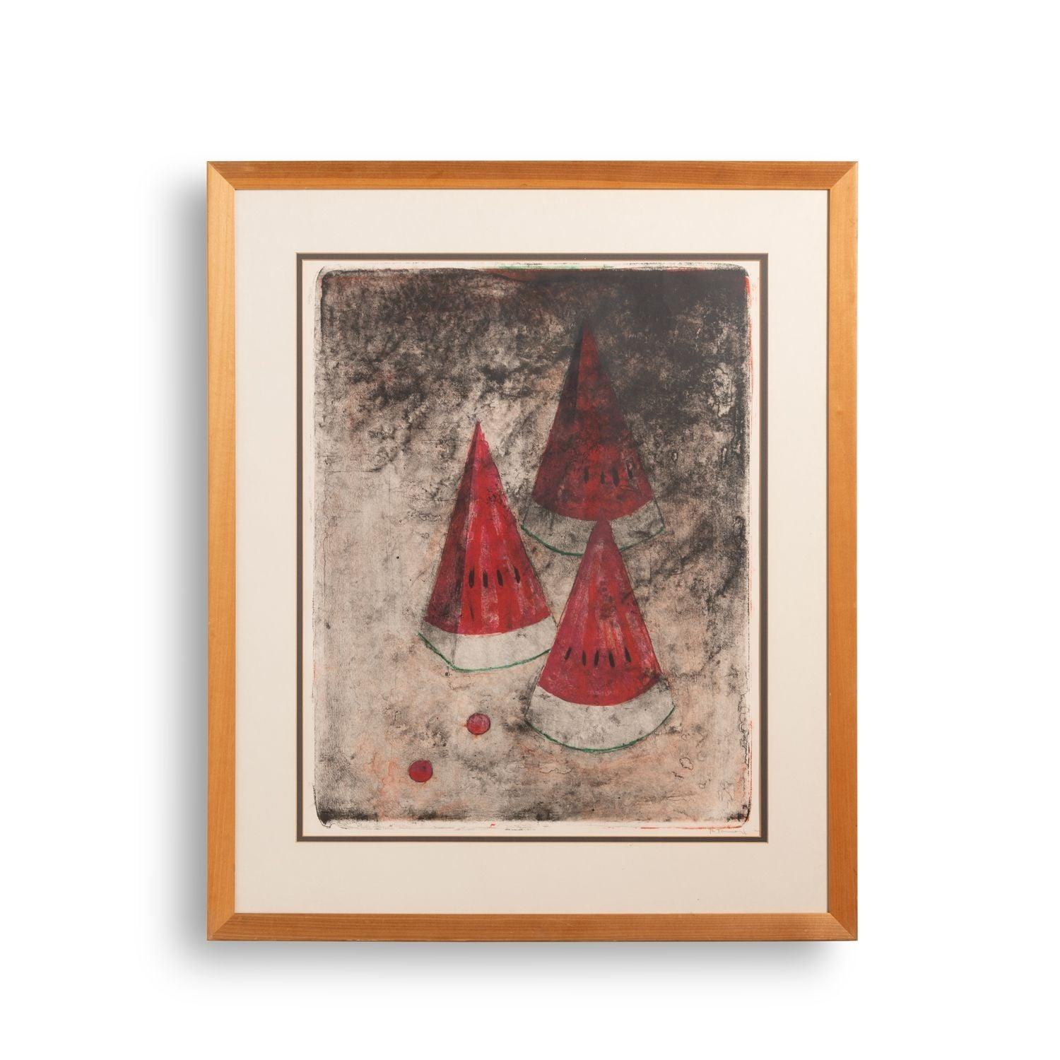 Rufino Tamayo (1899-1991)
SANDÍA #2 "Anguria"

Litografia a colori, 1969, su carta Rives BFK, firmata a matita, tratta da Mujeres, stampata da Atelier Desjobert, Parigi, pubblicata da Touchstone Publishers, New York, con margini completi,