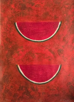 Sandias, mixografía surrealista de Rufino Tamayo