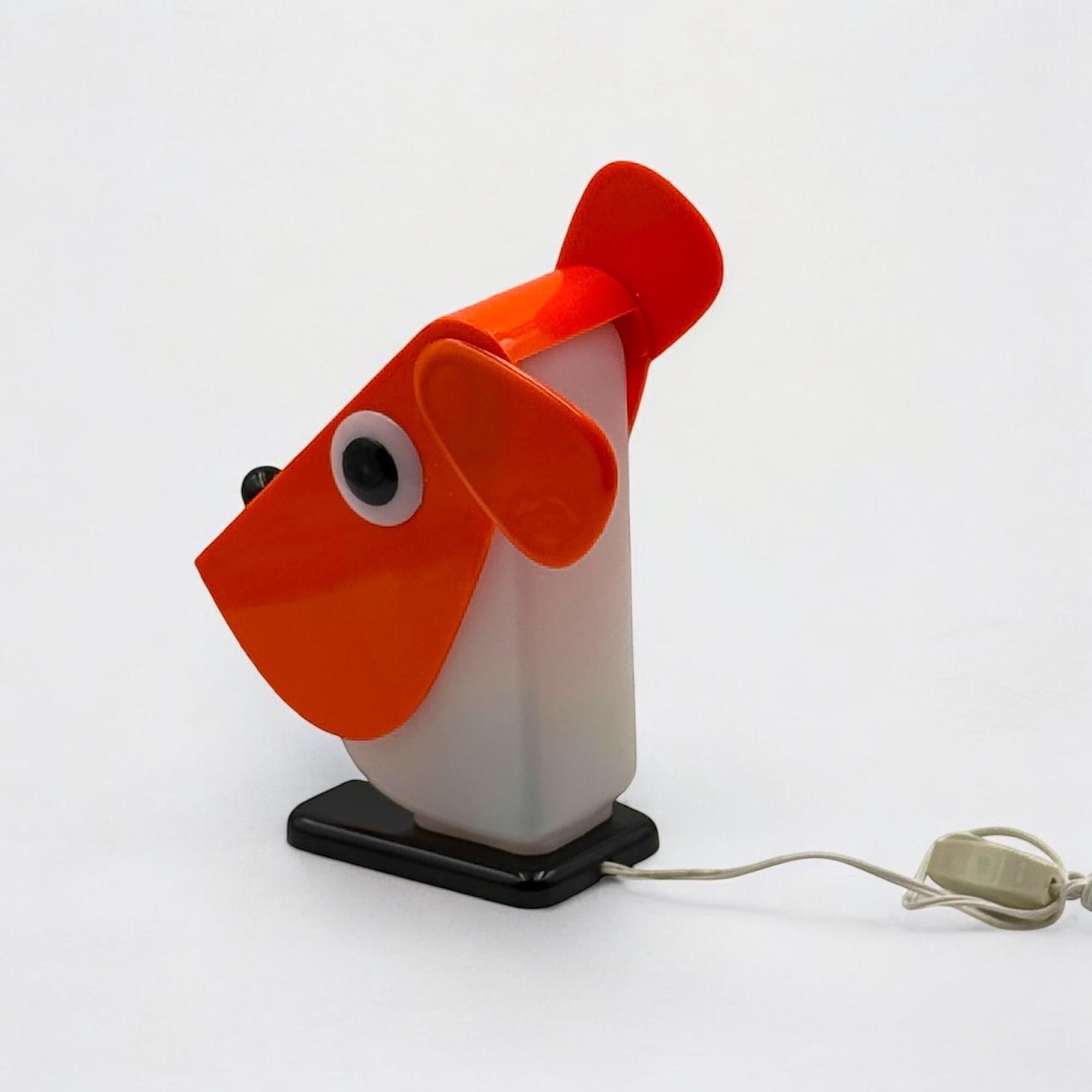 Italian Rufus Dog Lamp by Fernando Cassetta for Tacman Manara in Orange, 1970s