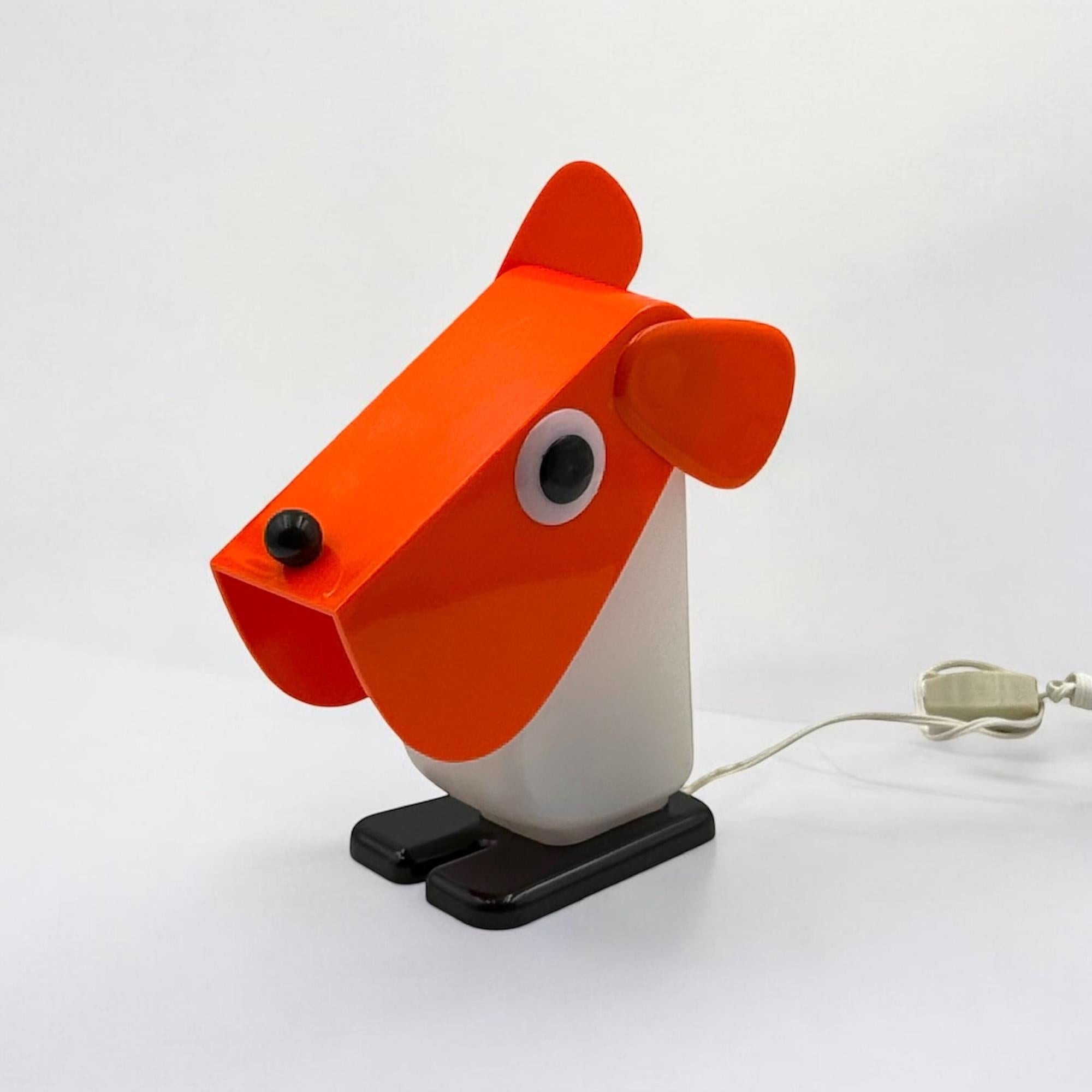 Rufus Dog Lamp by Fernando Cassetta for Tacman Manara in Orange, 1970s In Good Condition In San Benedetto Del Tronto, IT