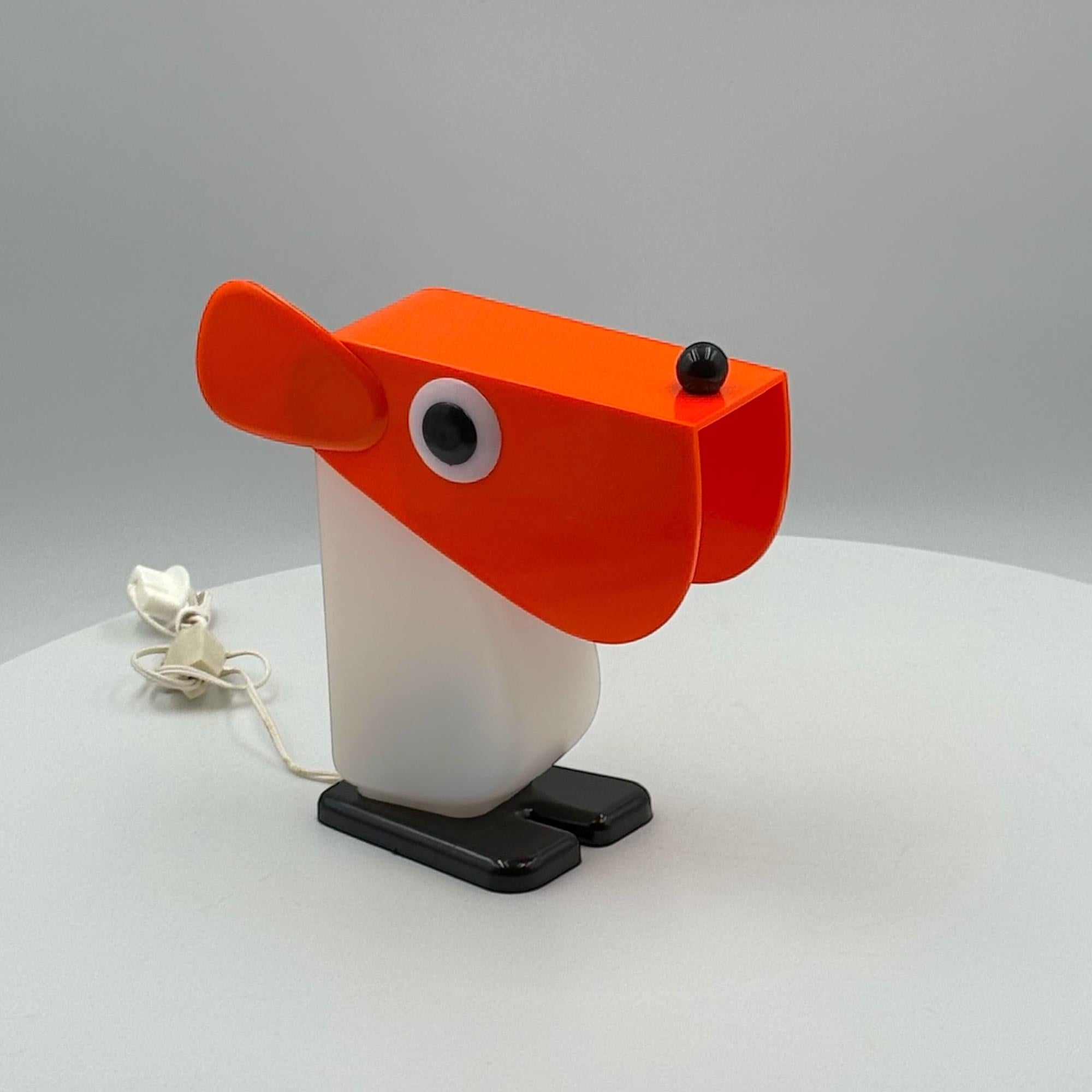 Plastic Rufus Dog Lamp by Fernando Cassetta for Tacman Manara in Orange, 1970s