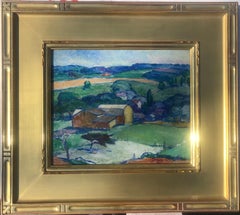 Antique  French Impressionist School O/B Landscape - 1911 - After Cezanne