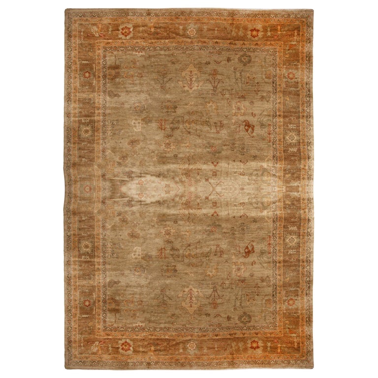 Rug & Kilim's Oushak Style Rug in Gold With All Over Floral