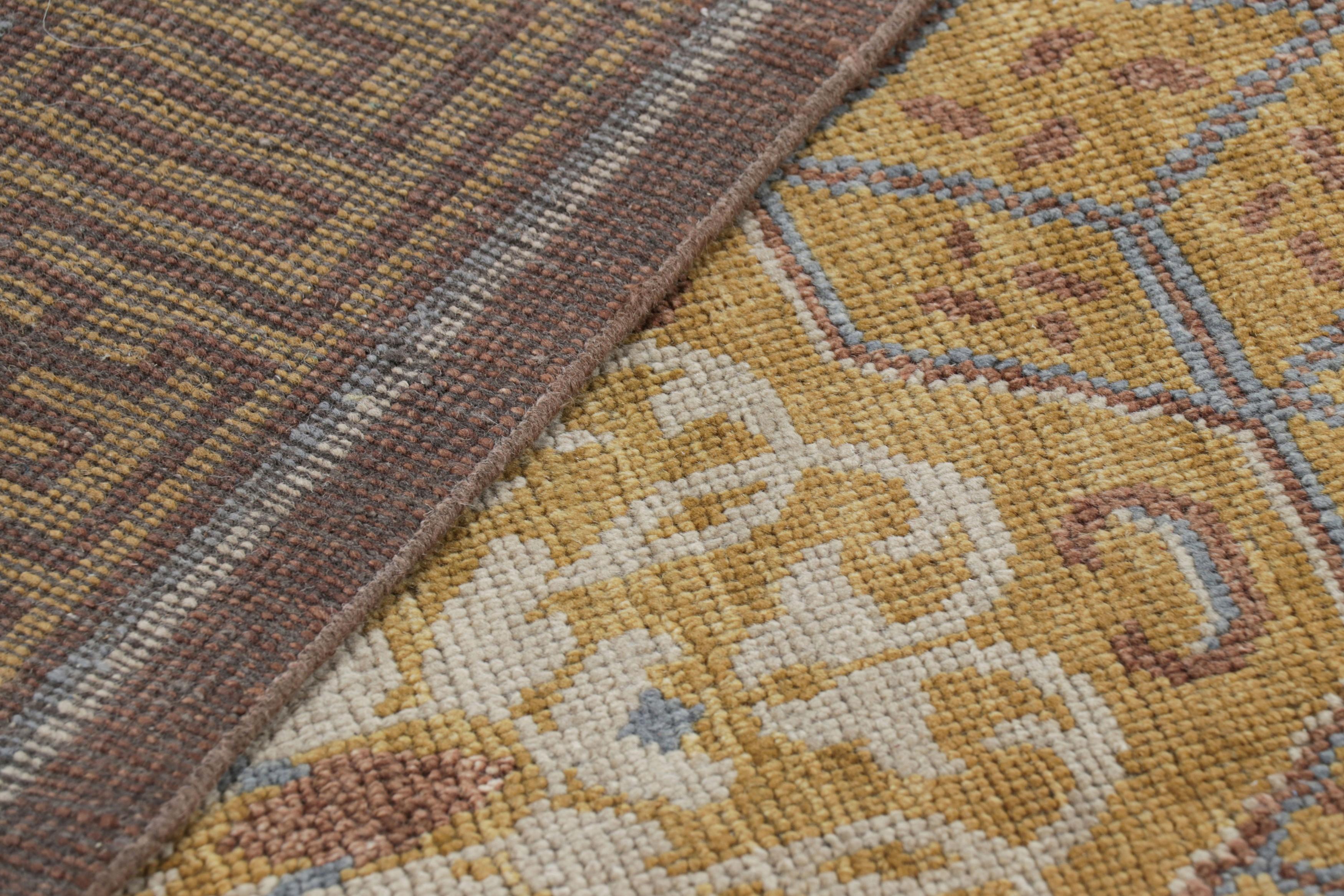 Rug and Kilim’s Burano Rug in Beige-brown with Geometric Patterns For Sale 1