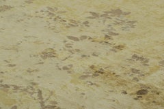 Rug & Kilim’s Contemporary Rug in Gold with Floral Patterns “Gold Brush”