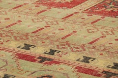Rug and Kilim’s Distressed Style Rug in Warm Polychromatic Geometric Patterns