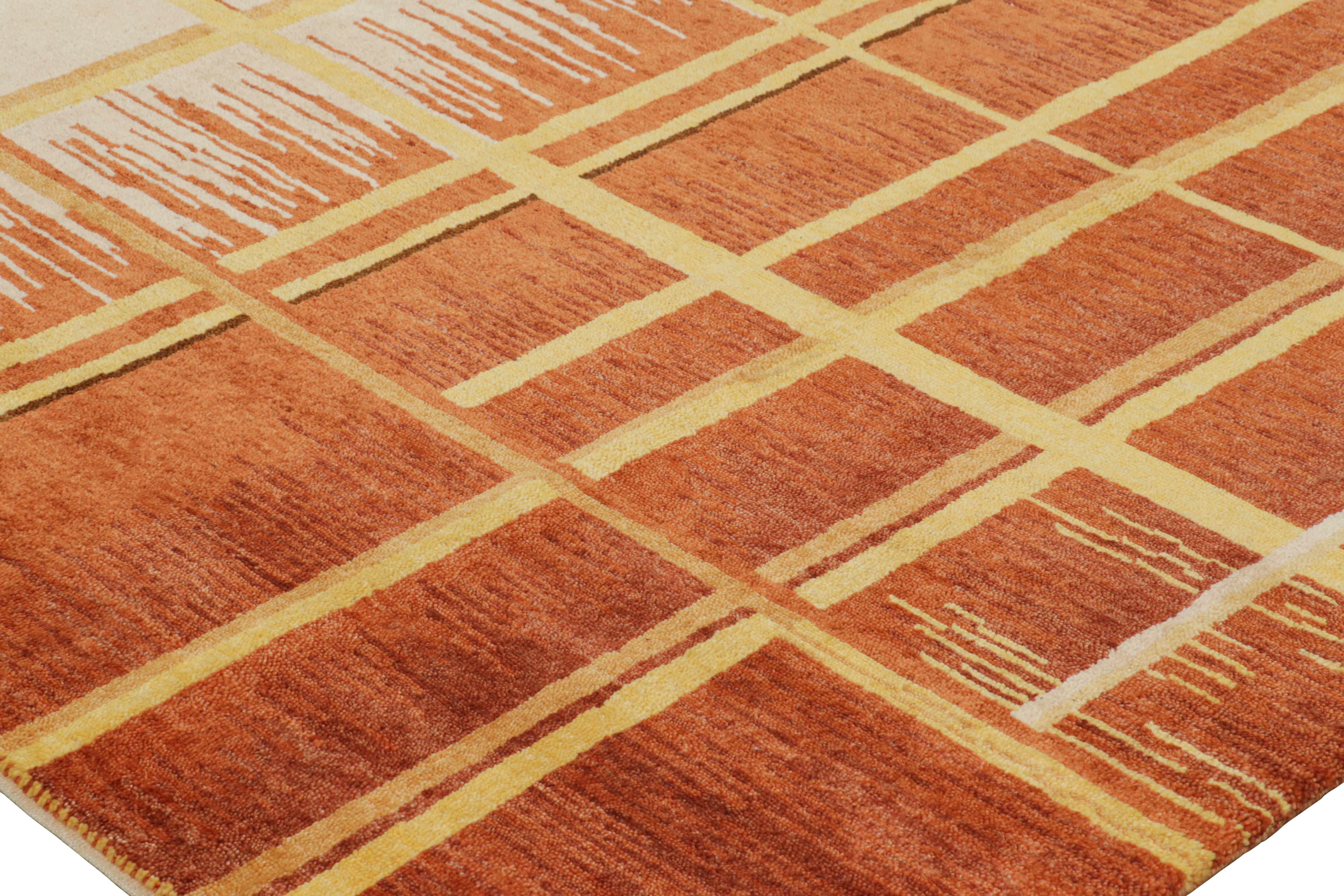 Alfombra francesa Art Déco de Rug & Kilim con vibrantes motivos geométricos Art Decó en venta
