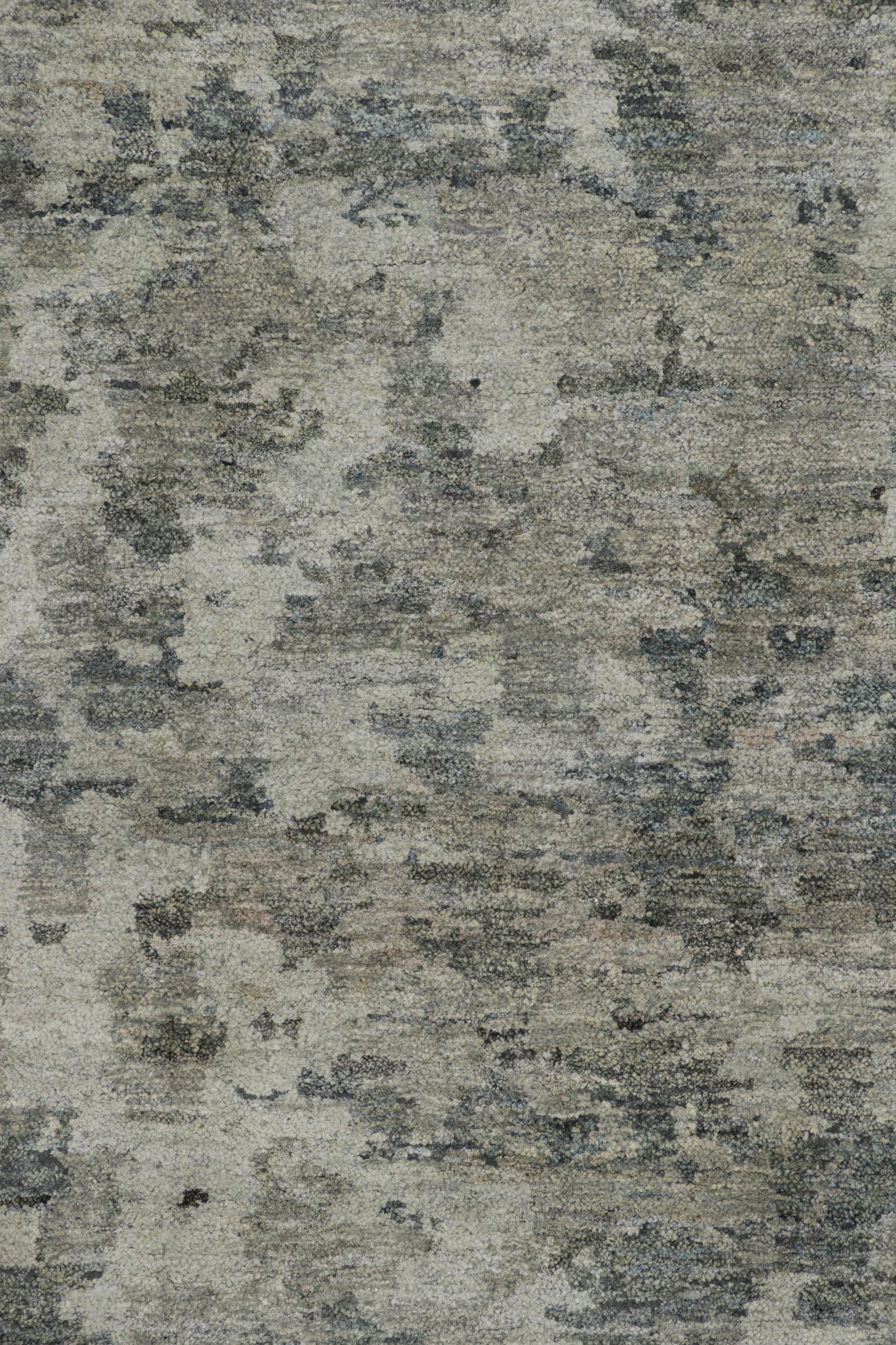 Rug and Kilim's Modern Rug in Grau mit abstrakten Mustern (Moderne) im Angebot