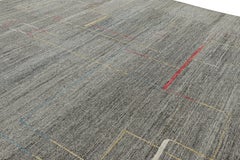 Kilim sobredimensionado de Rug & Kilim en blanco y negro con motivos geométricos