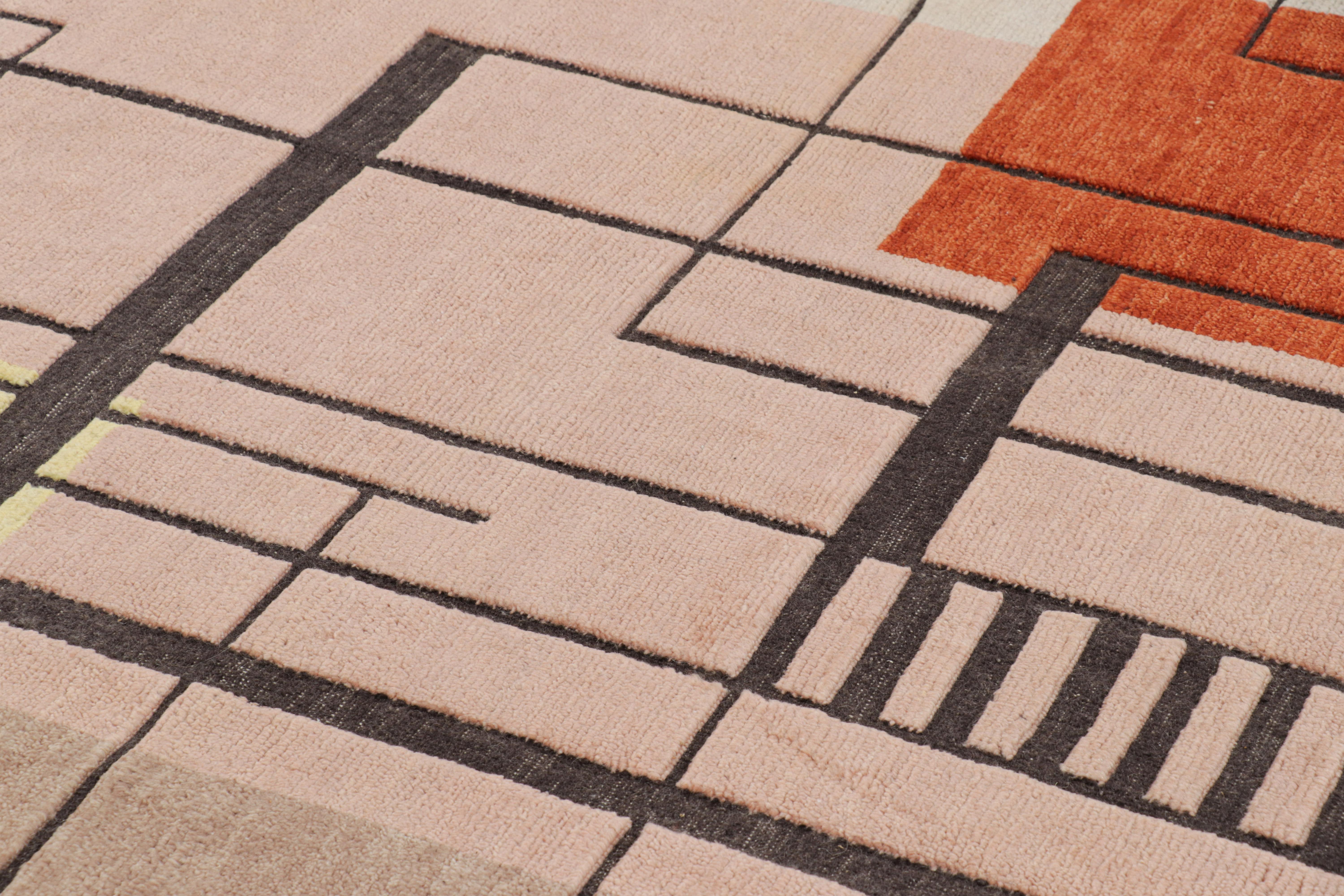 Rug & Kilim's Scandinavian Style Rug in Beige with High-Low Geometric Patterns (tapis de style scandinave à motifs géométriques) Neuf - En vente à Long Island City, NY