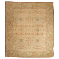 Rug and Kilim’s Vintage Oushak Rug in Green and Purple Floral Pattern