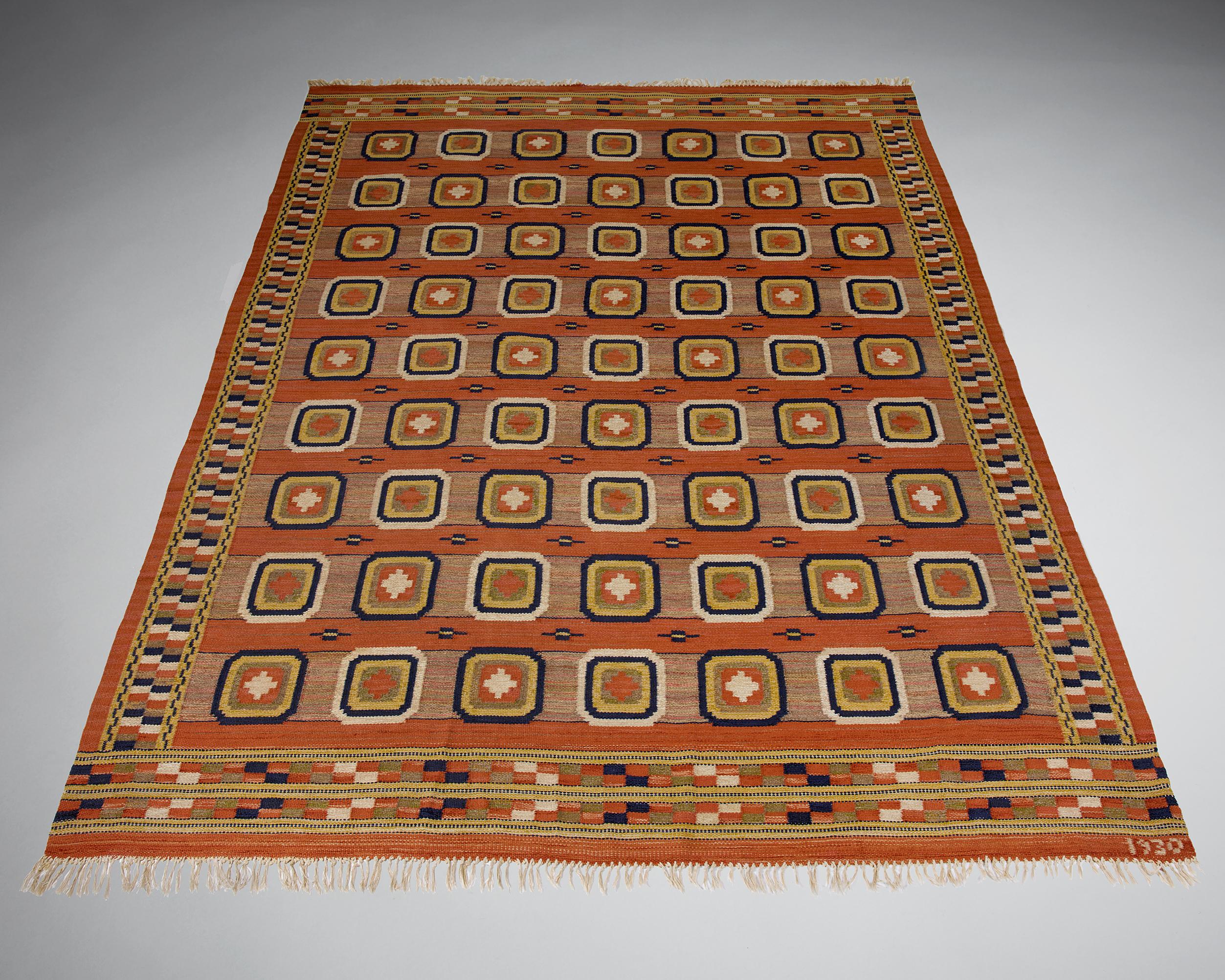 Rug, Sweden, 1930

Length with fringes: 430 cm / 14' 1 1/4