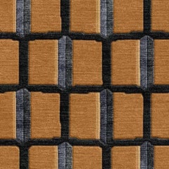Rug Bauhaus Terreno Rectangular Patterned Wool Silk, in Stock