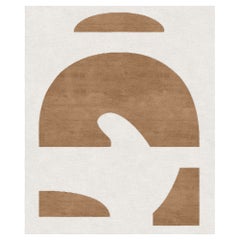 Tapis Beige Coastal Contemporary Hand-Knotted Blend Silk Seychelles Morning