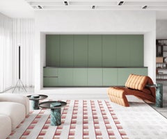 Rug Beige Red Patterned Living Room Handmade Wool Silk Allo Cuba Libre