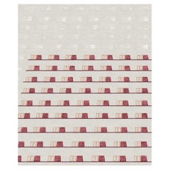 Rug Beige Red Patterned Living Room Handmade Wool Silk Allo Cuba Libre