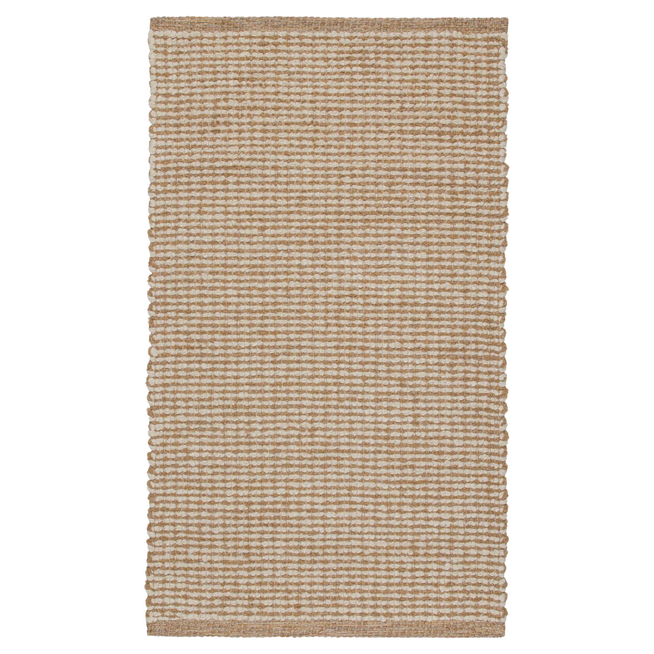 Handwoven Cotton Portuguese Rug Beja Ecru & Camel SAUDADE DESIGN