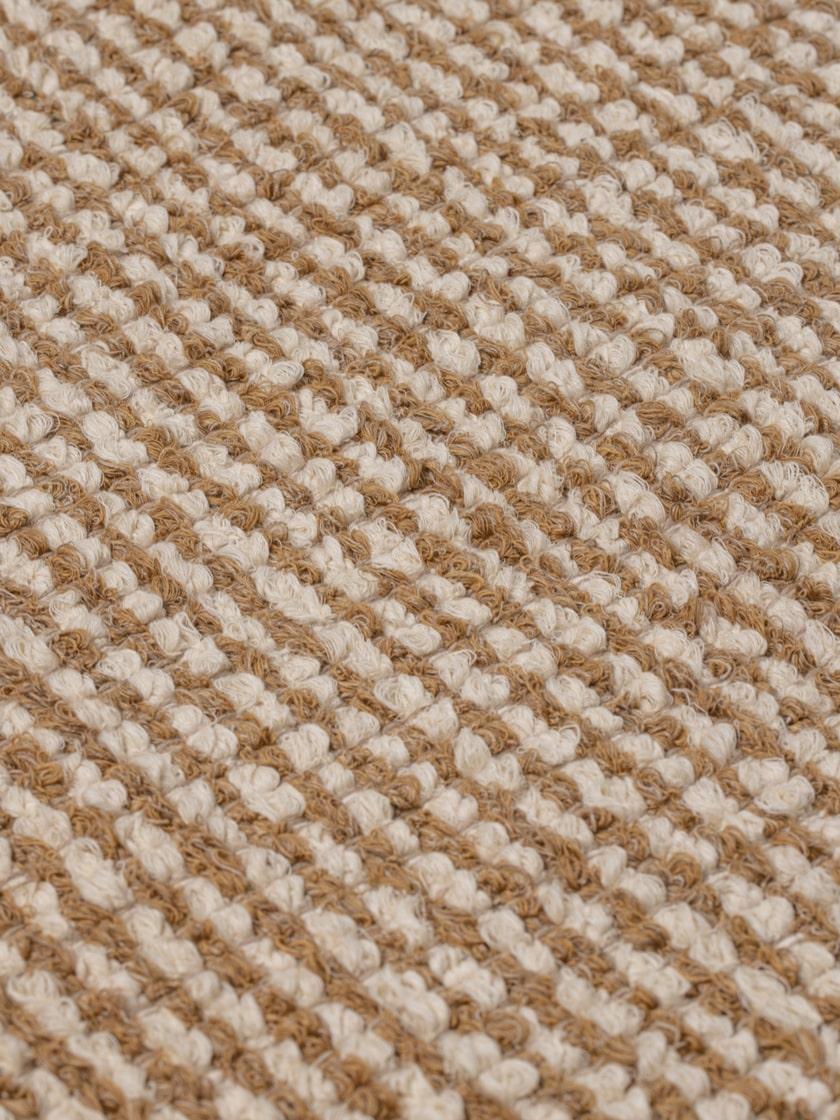 Handwoven Cotton Portuguese Rug Beja Ecru & Camel SAUDADE DESIGN In New Condition For Sale In PARIS, FR