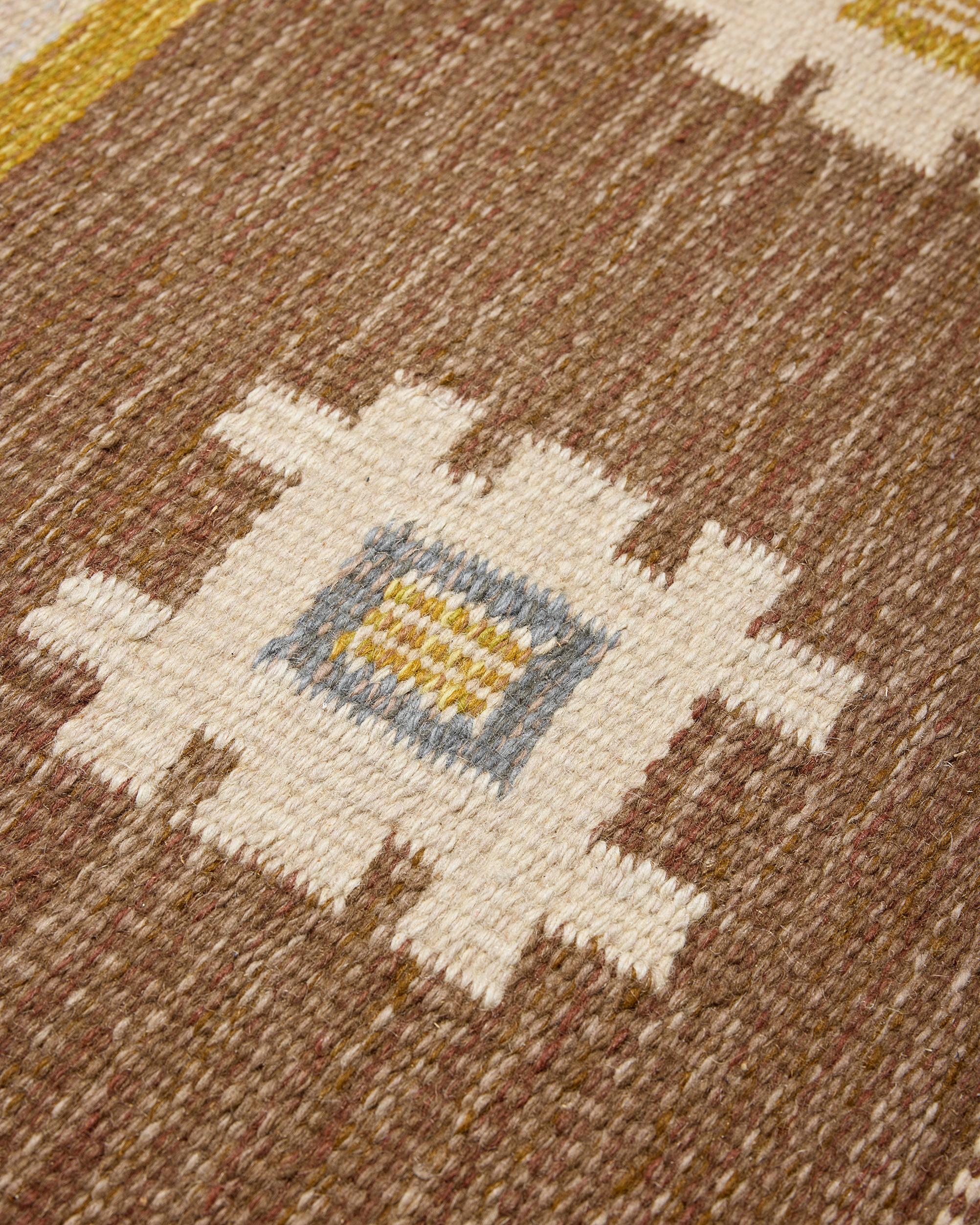 Wool Rug by Alice Wallebäck, Sweden, 1950s For Sale