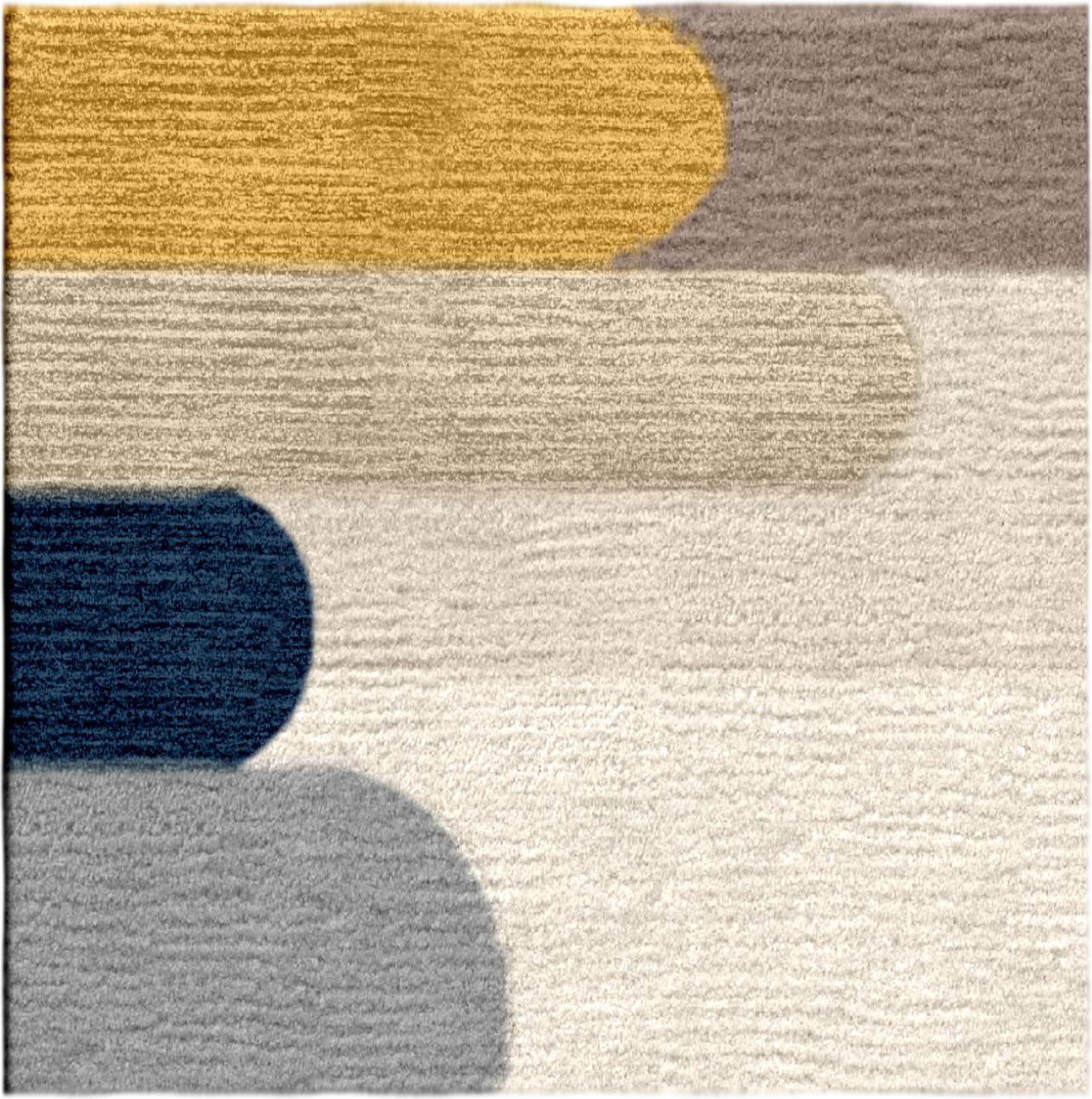 Modern Rug Contemporary Sustainable Hand Knotted Wool Silk - Rue Cler For Sale