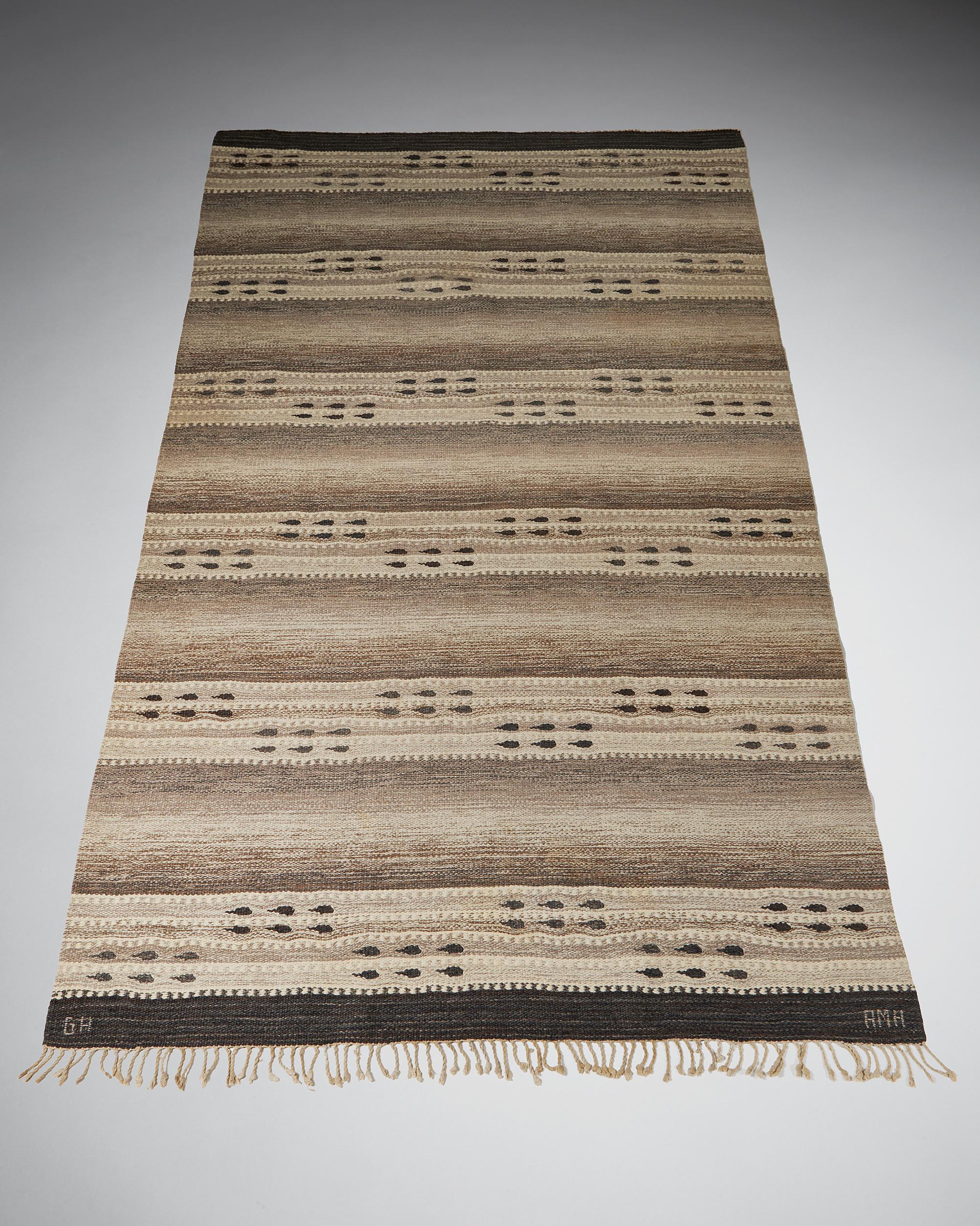 Mid-Century Modern Rug Designed by Anna Maria Hoke, Sweden, 1950 For Sale