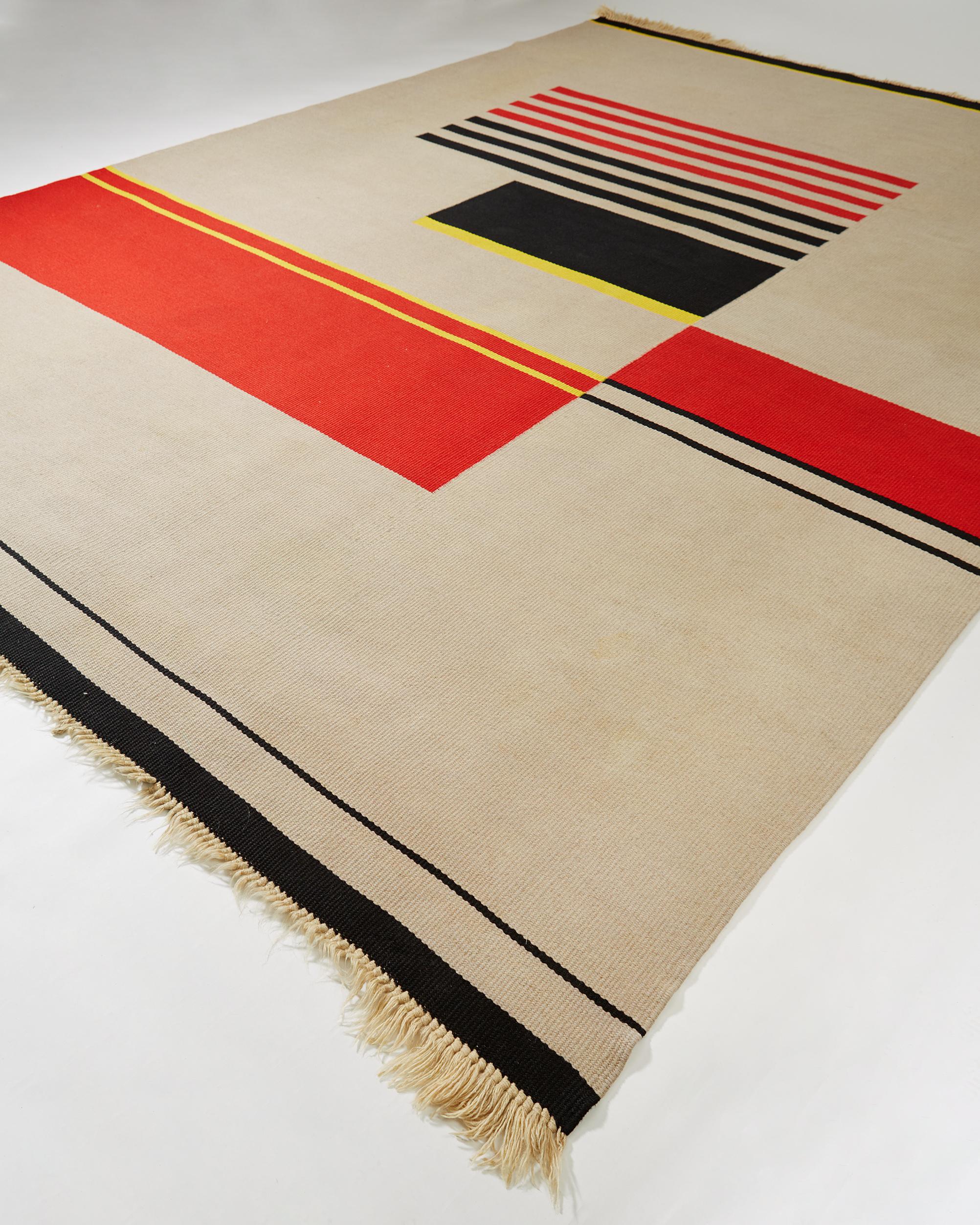 Scandinavian Modern Rug, Designed by Antonin Kybal, Czech Republic, 1950s For Sale