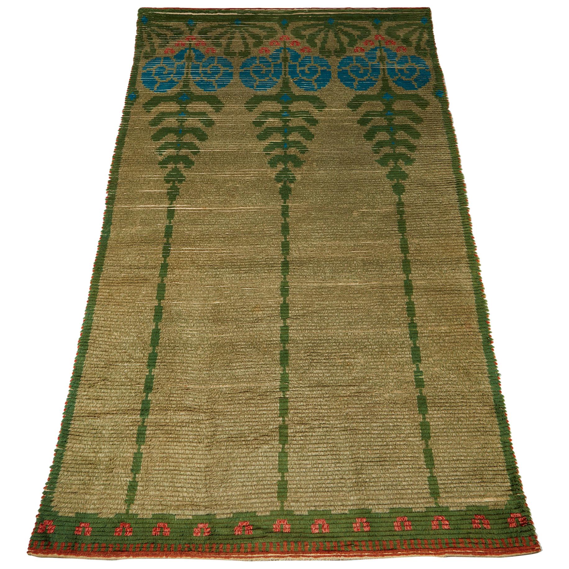 Teppich entworfen von Emma Salzman, Finnland, frühe 1900er Jahre im Angebot